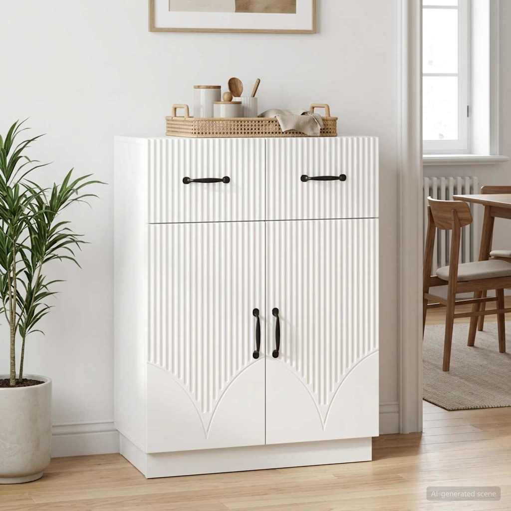 Sideboard Hochglanz Weiß 66 x 34,5 x 87 cm Holzwerkstoff
