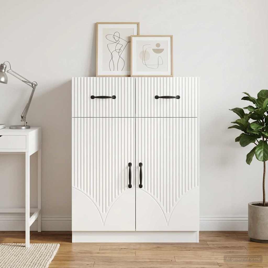 Sideboard Hochglanz Weiß 66 x 34,5 x 87 cm Holzwerkstoff