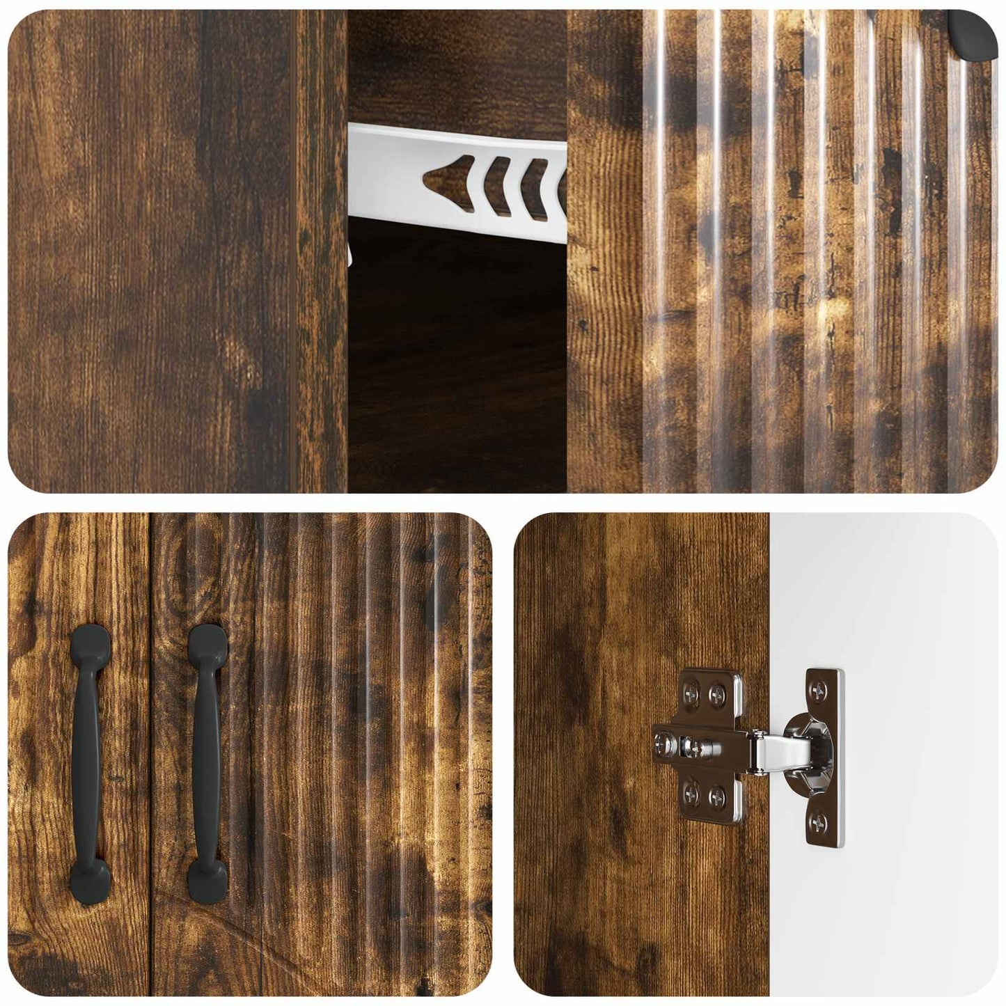 Sideboard Geräucherte Eiche 66 x 34,5 x 87 cm Holzwerkstoff