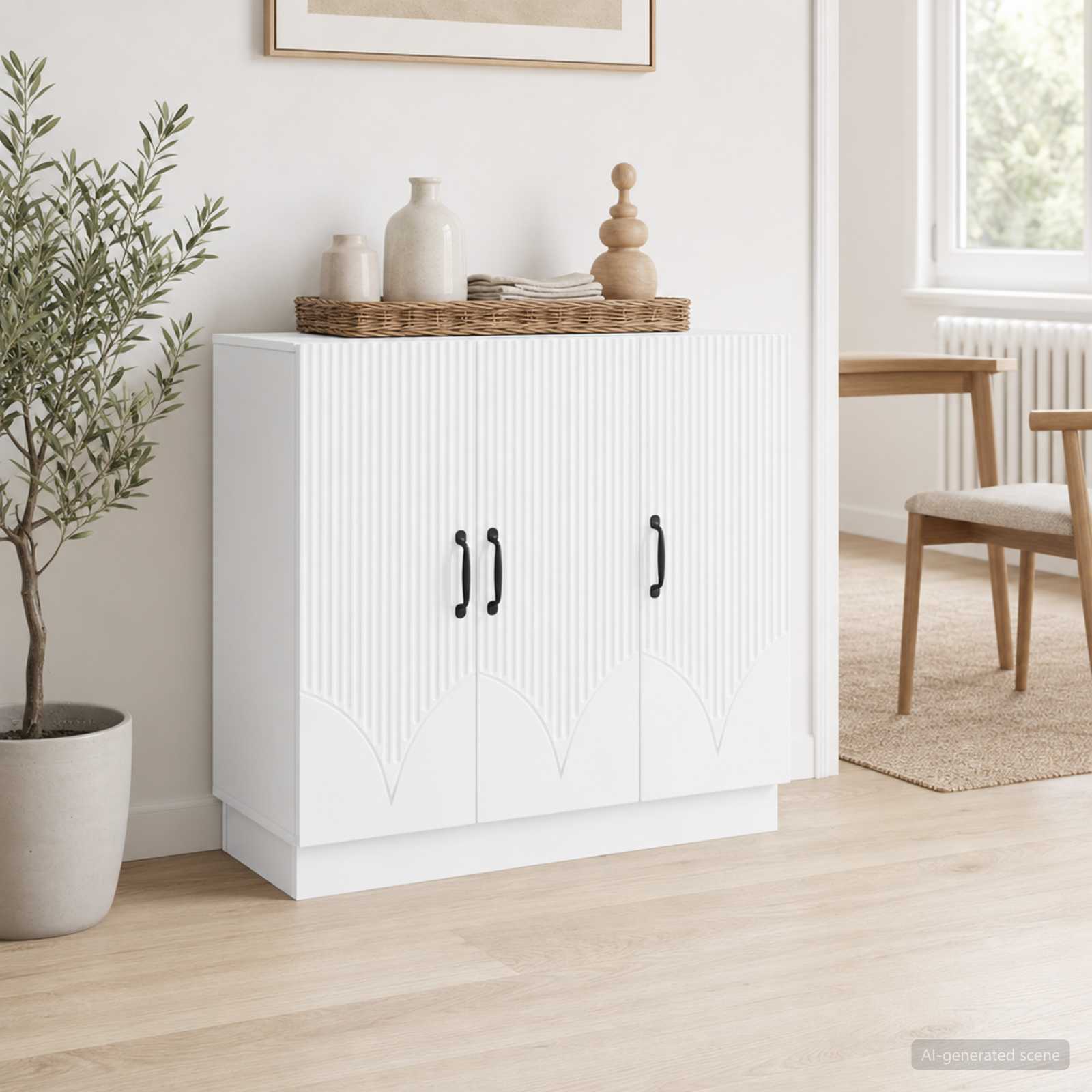 Sideboard Weiß 89 x 34,5 x 77 cm Holzwerkstoff