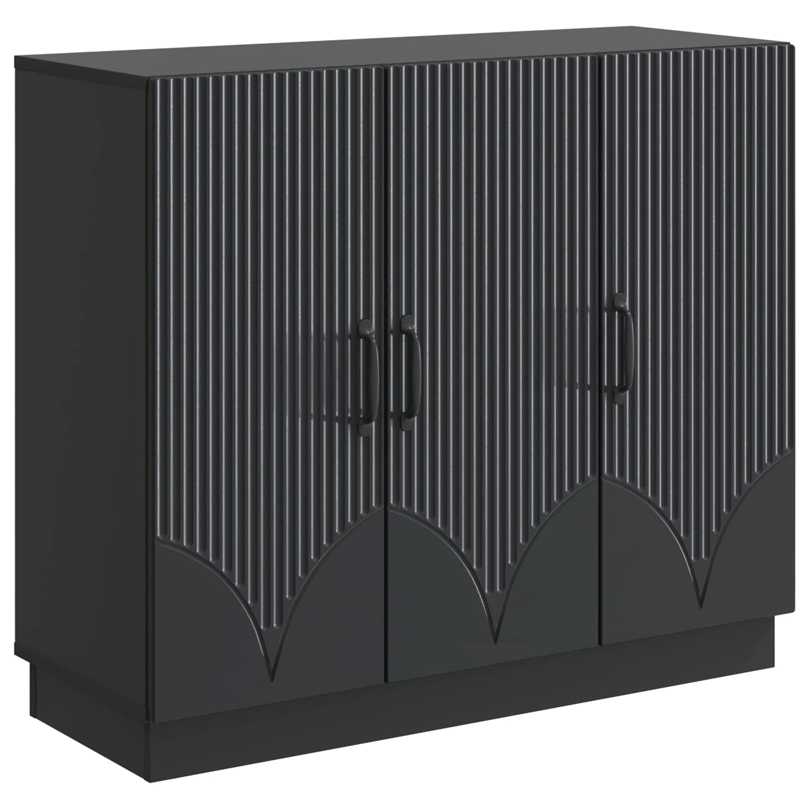 Sideboard Schwarz 89 x 34,5 x 77 cm Holzwerkstoff