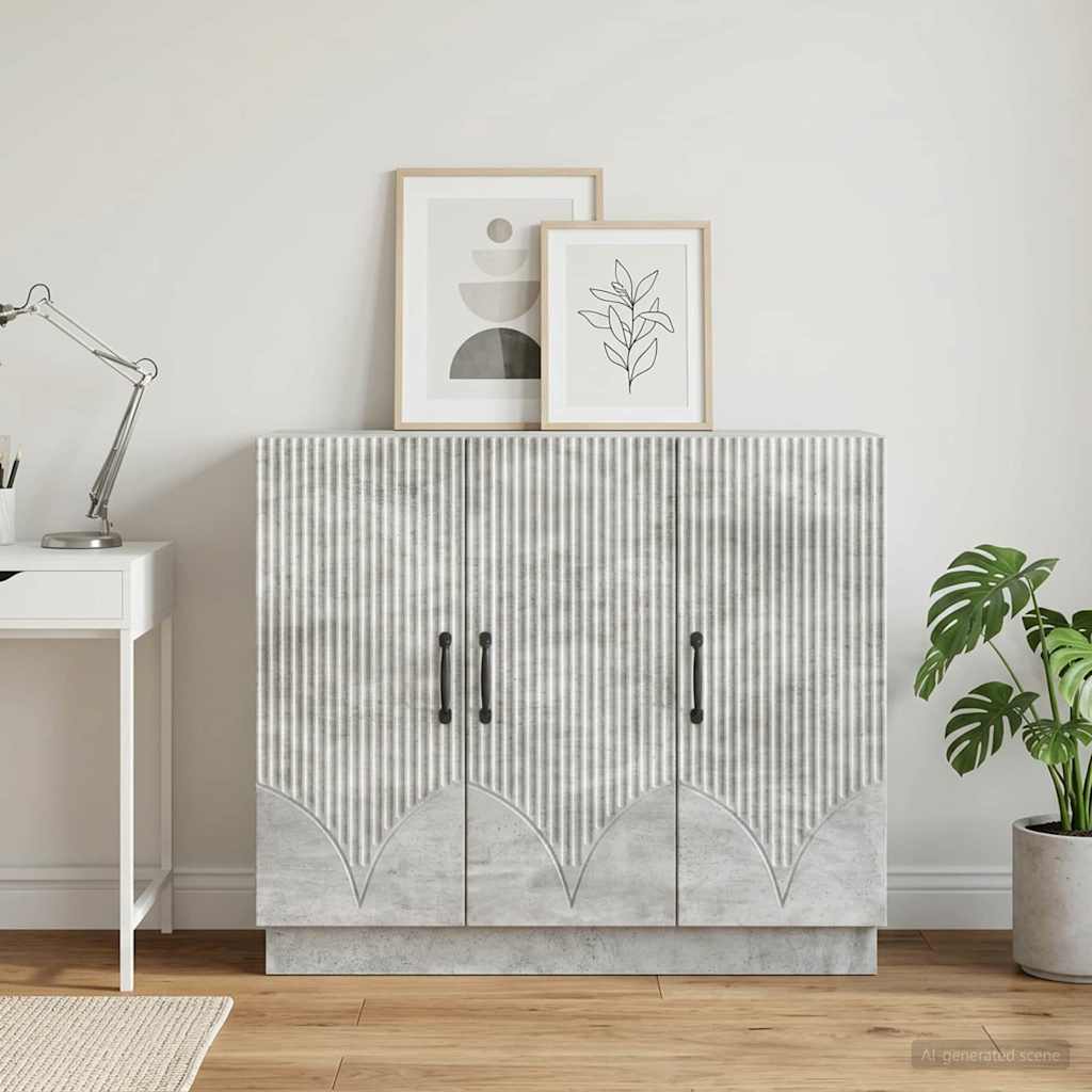Sideboard Betongrau 89 x 34,5 x 77 cm Holzwerkstoff