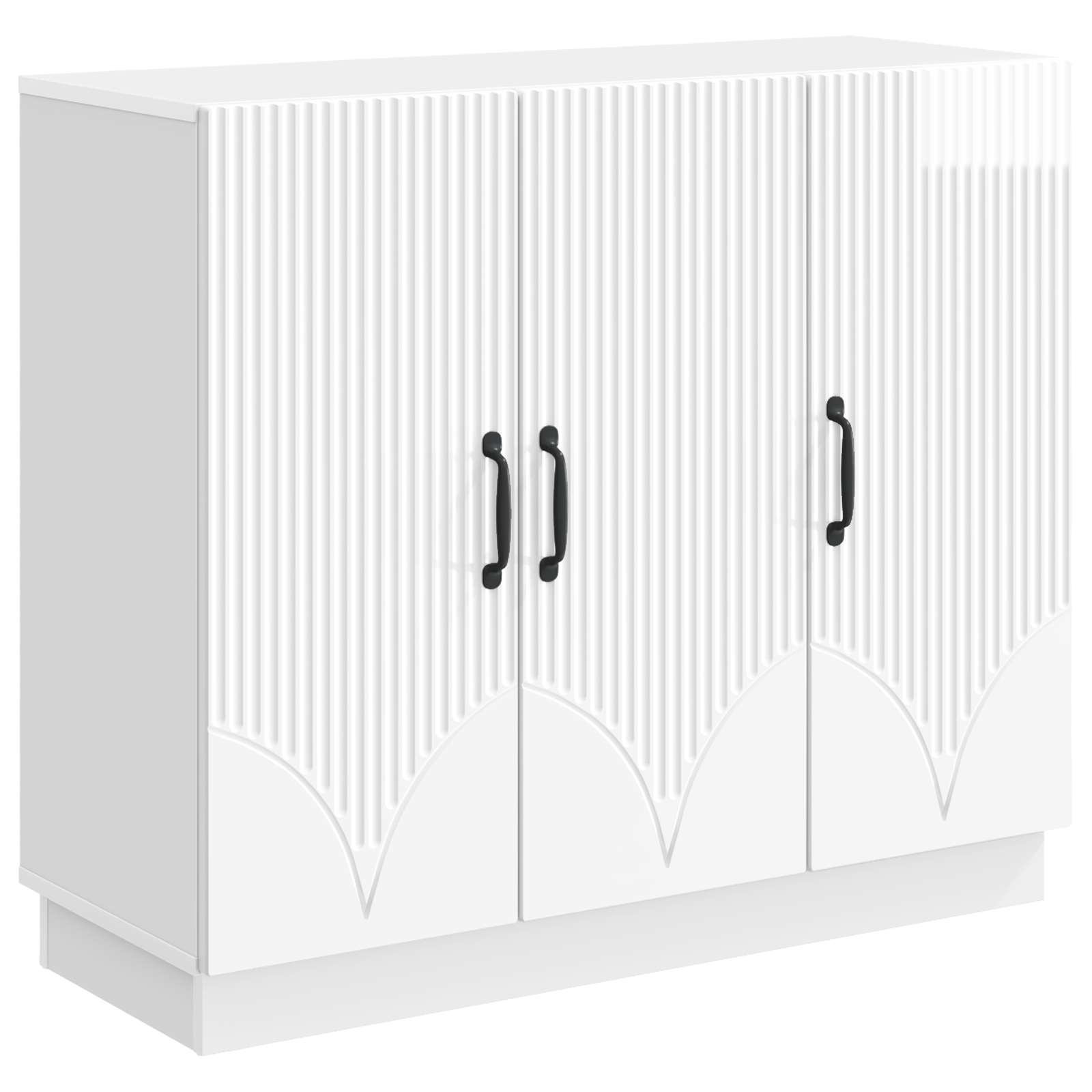 Sideboard Hochglanz Weiß 89 x 34,5 x 77 cm Holzwerkstoff
