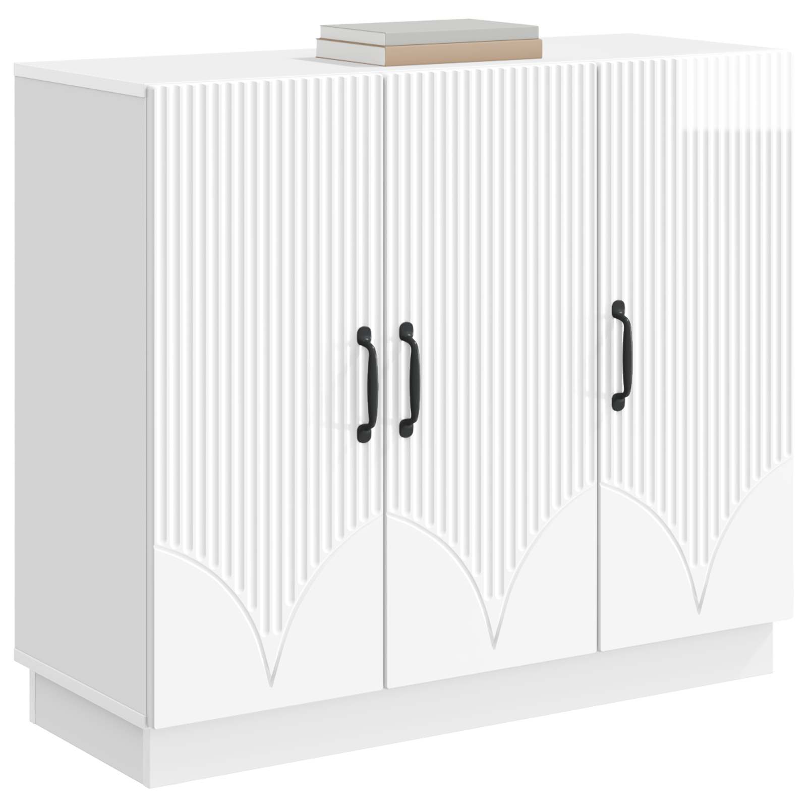 Sideboard Hochglanz Weiß 89 x 34,5 x 77 cm Holzwerkstoff