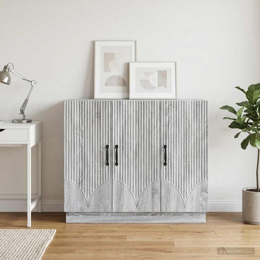 Sideboard Sonoma-Grau 89 x 34,5 x 77 cm Holzwerkstoff