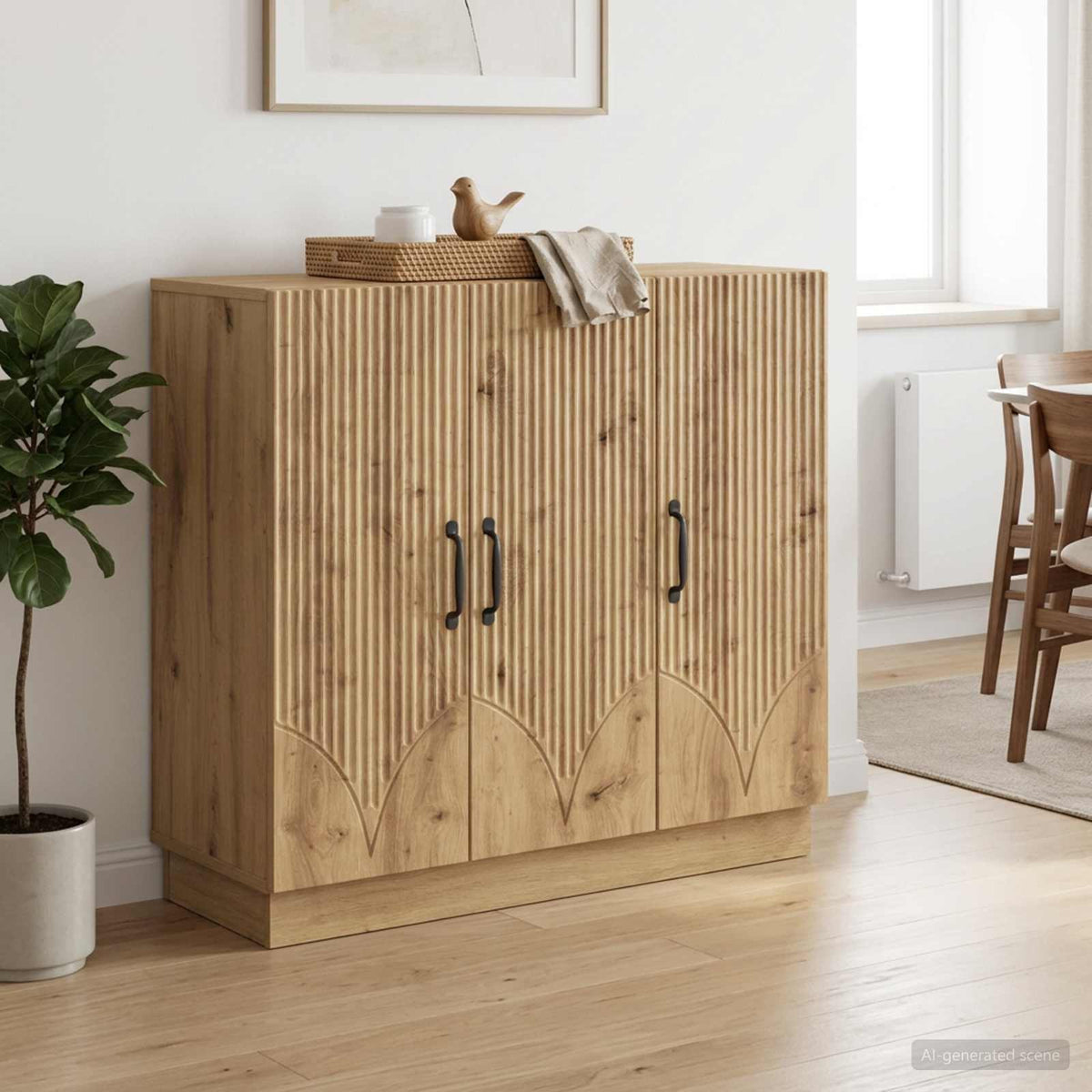 Sideboard Artisan-Eiche 89 x 34,5 x 77 cm Holzwerkstoff