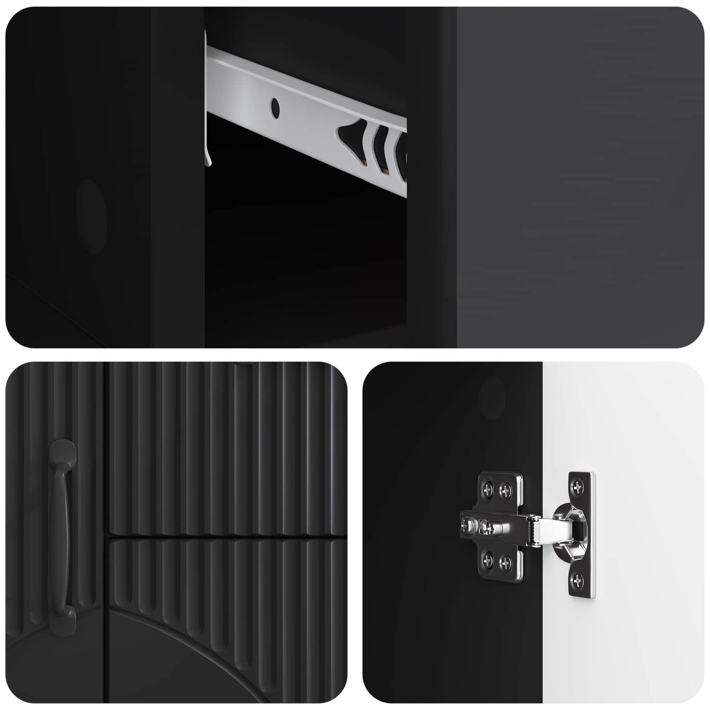 Sideboard Schwarz 89 x 34,5 x 57 cm Holzwerkstoff