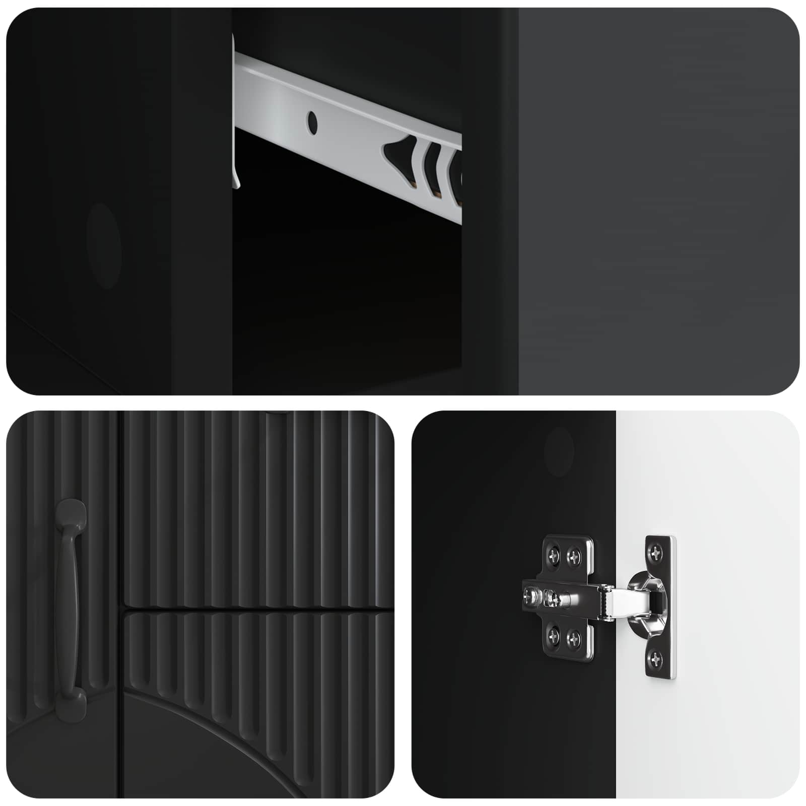 Sideboard Schwarz 89 x 34,5 x 57 cm Holzwerkstoff