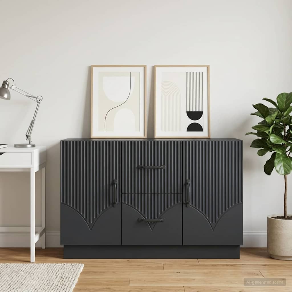 Sideboard Schwarz 89 x 34,5 x 57 cm Holzwerkstoff