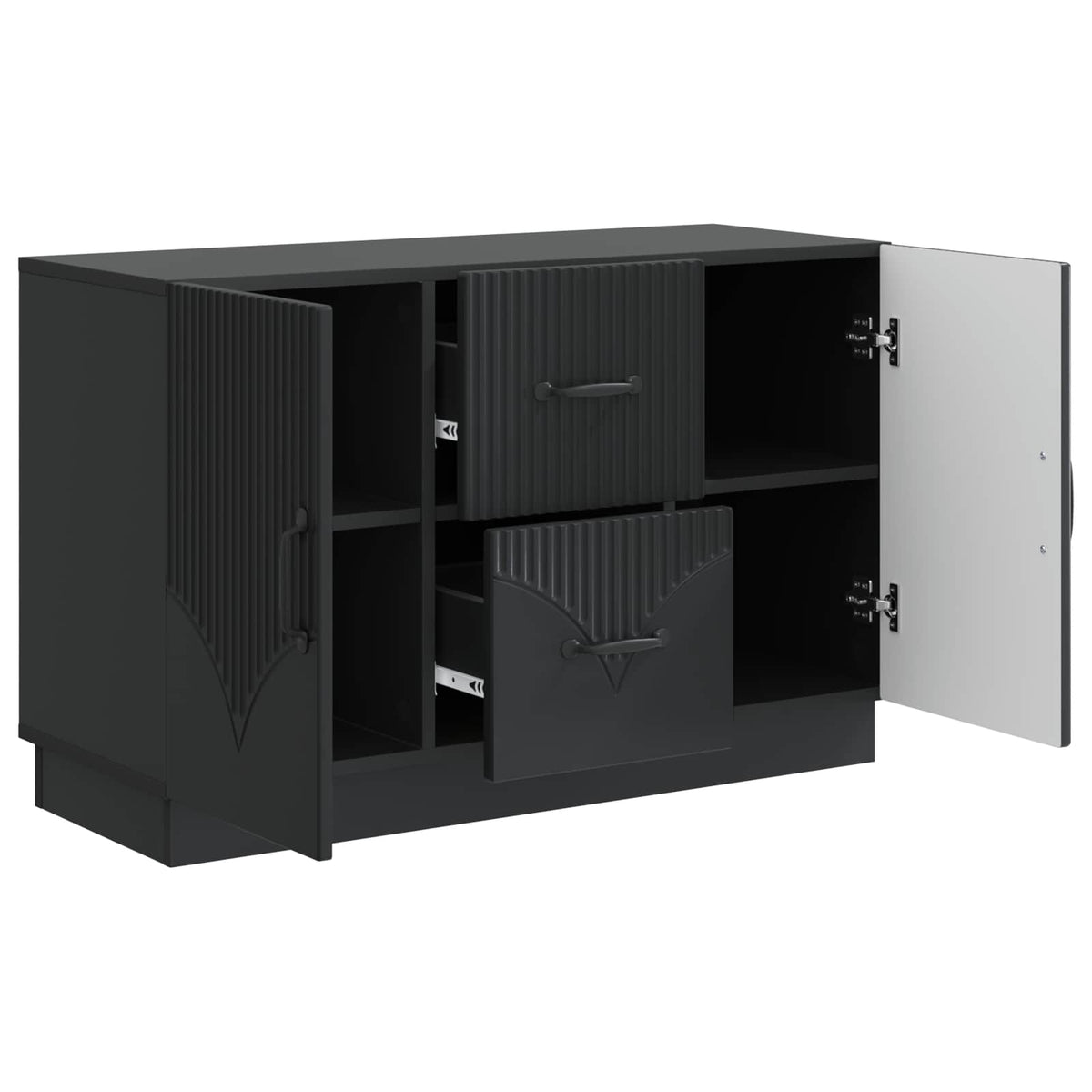 Sideboard Schwarz 89 x 34,5 x 57 cm Holzwerkstoff
