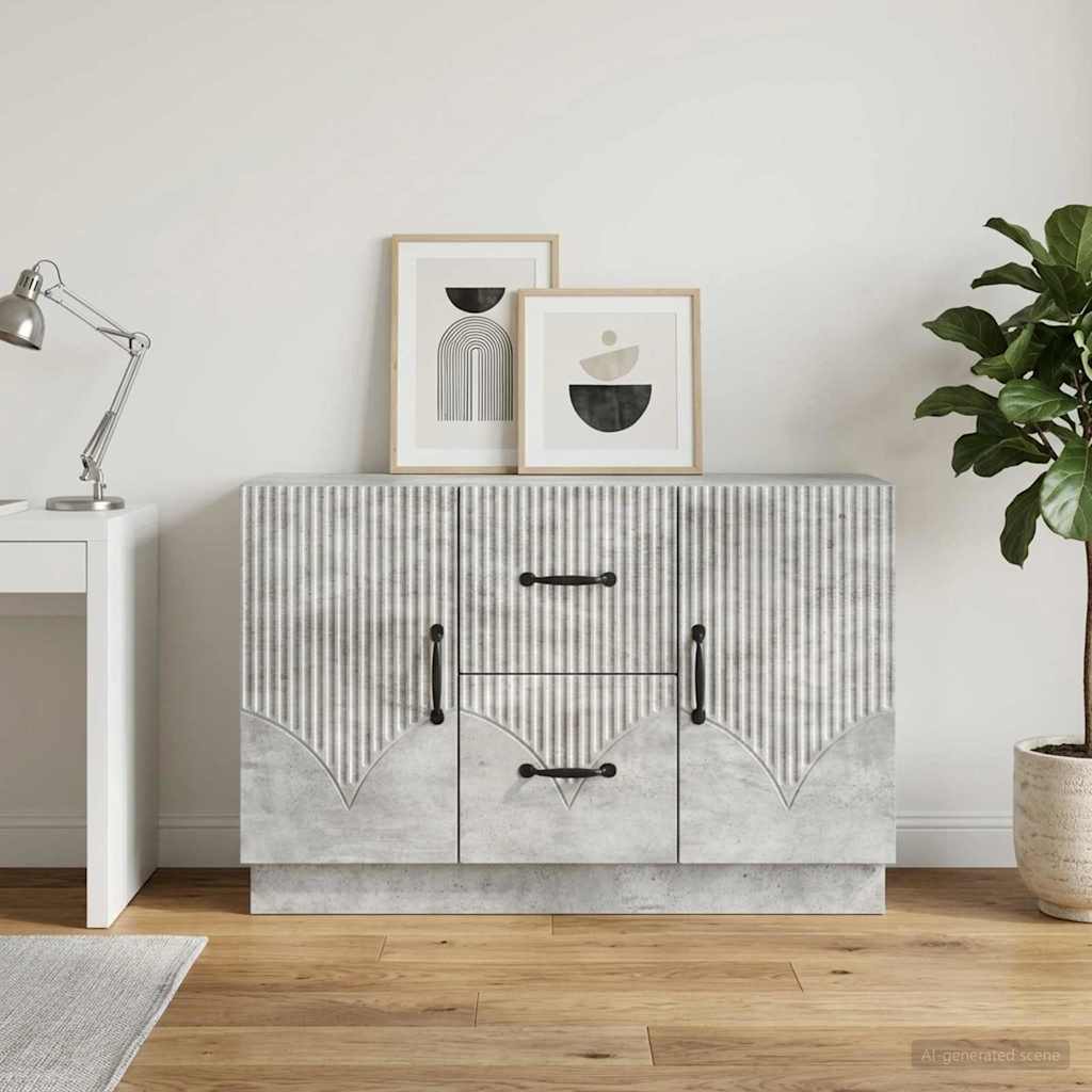 Sideboard Betongrau 89 x 34,5 x 57 cm Holzwerkstoff