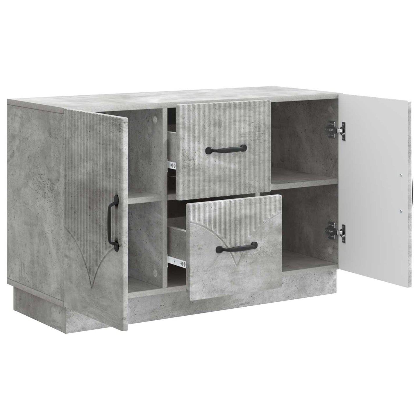 Sideboard Betongrau 89 x 34,5 x 57 cm Holzwerkstoff