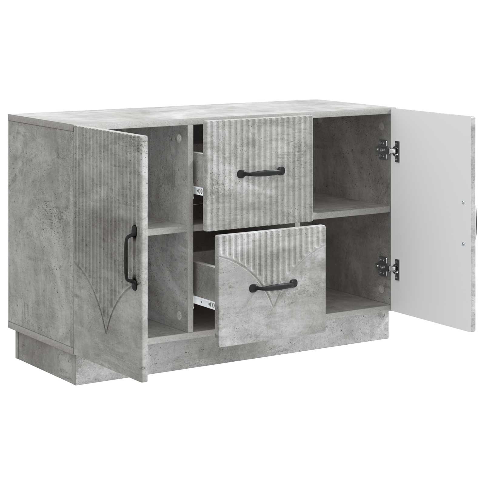 Sideboard Betongrau 89 x 34,5 x 57 cm Holzwerkstoff