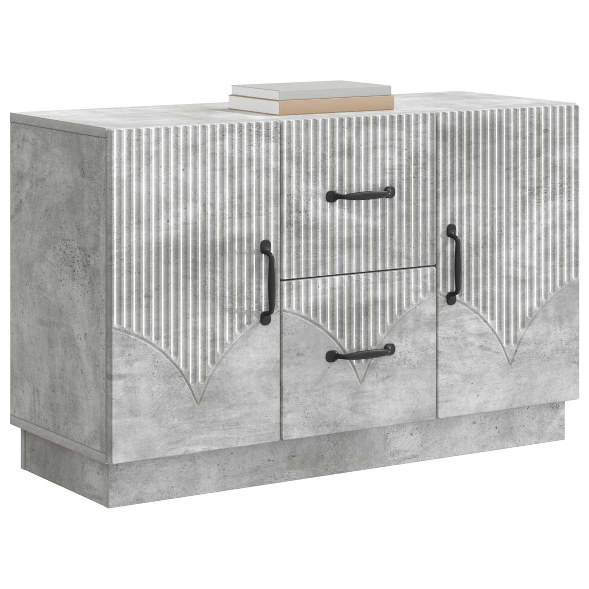 Sideboard Betongrau 89 x 34,5 x 57 cm Holzwerkstoff