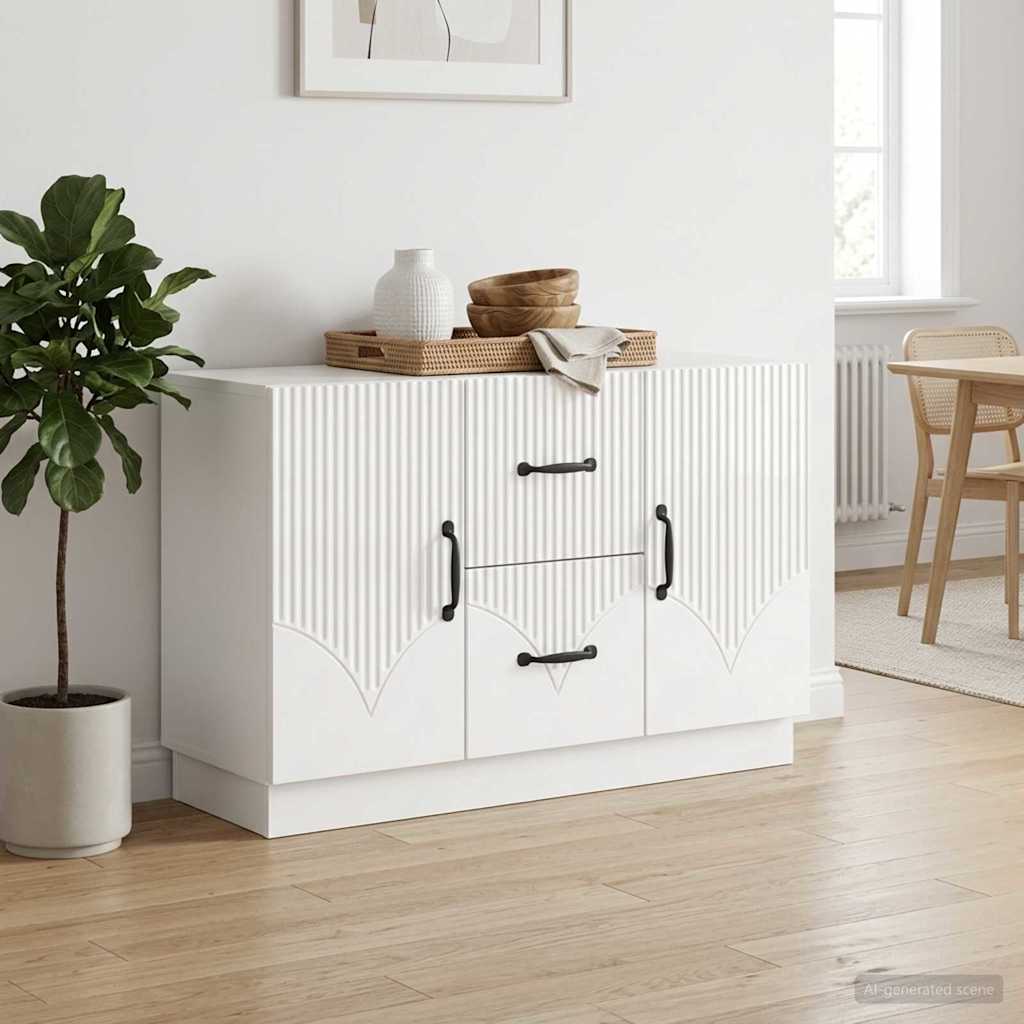 Sideboard Hochglanz Weiß 89 x 34,5 x 57 cm Holzwerkstoff