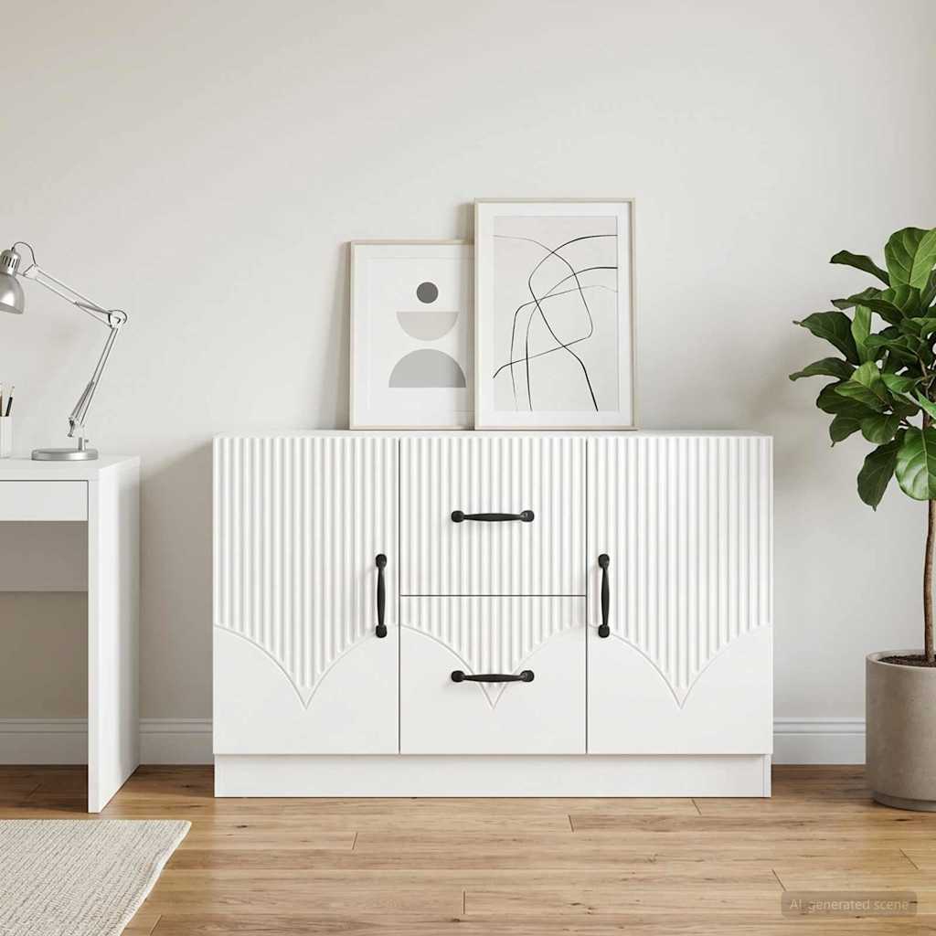 Sideboard Hochglanz Weiß 89 x 34,5 x 57 cm Holzwerkstoff