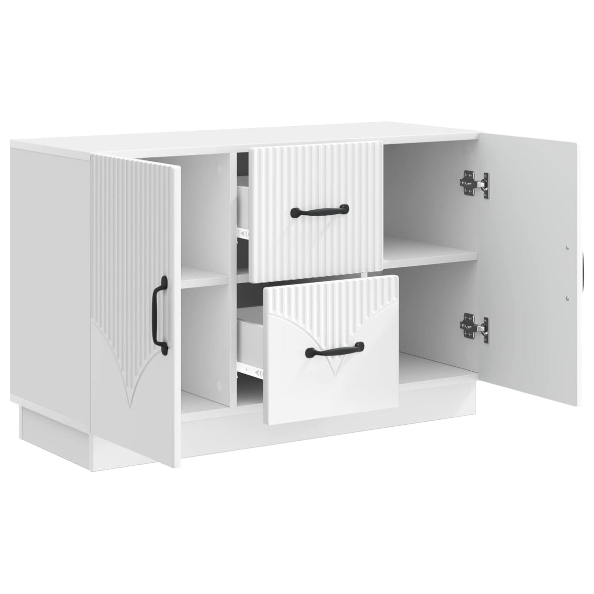 Sideboard Hochglanz Weiß 89 x 34,5 x 57 cm Holzwerkstoff