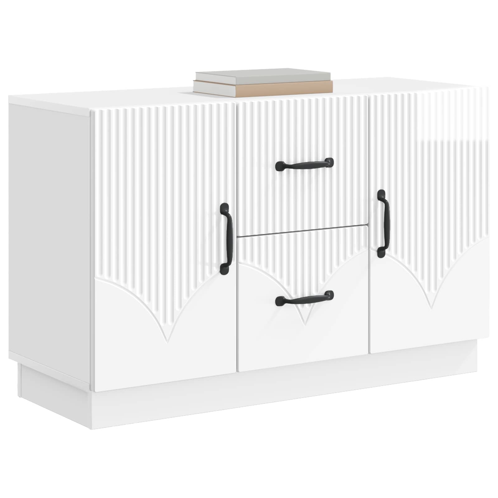 Sideboard Hochglanz Weiß 89 x 34,5 x 57 cm Holzwerkstoff