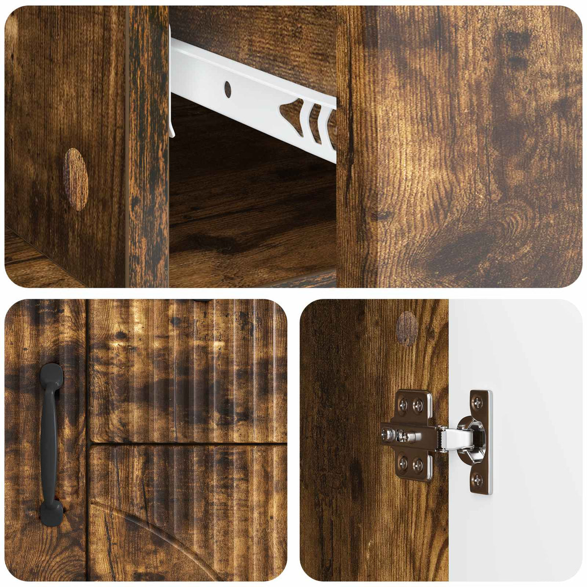 Sideboard Geräucherte Eiche 89 x 34,5 x 57 cm Holzwerkstoff