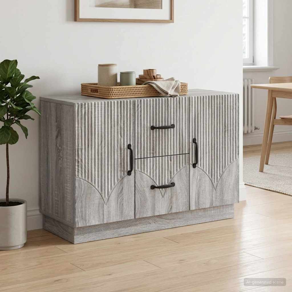 Sideboard Graues Sonoma 89 x 34,5 x 57 cm Holzwerkstoff