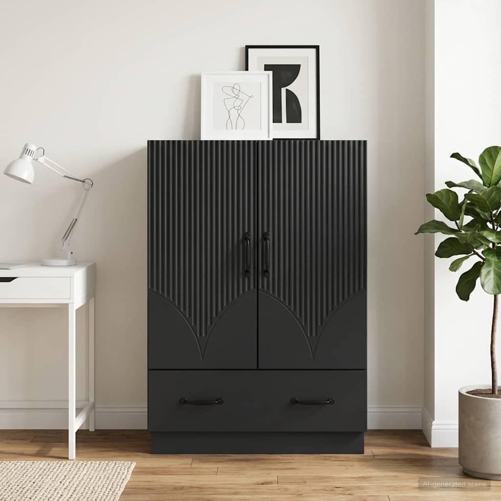 Sideboard Schwarz 66 x 34,5 x 92 cm Holzwerkstoff