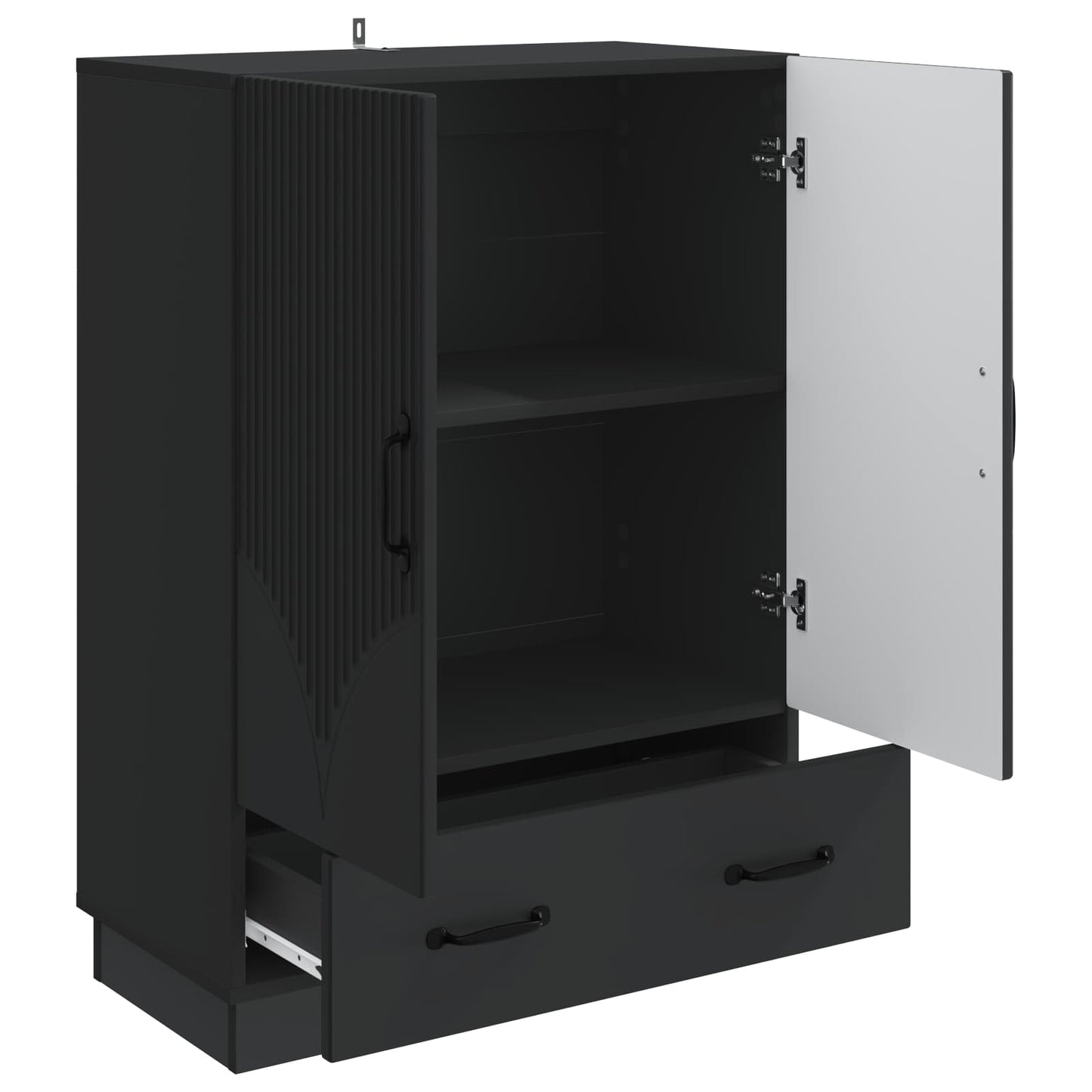 Sideboard Schwarz 66 x 34,5 x 92 cm Holzwerkstoff
