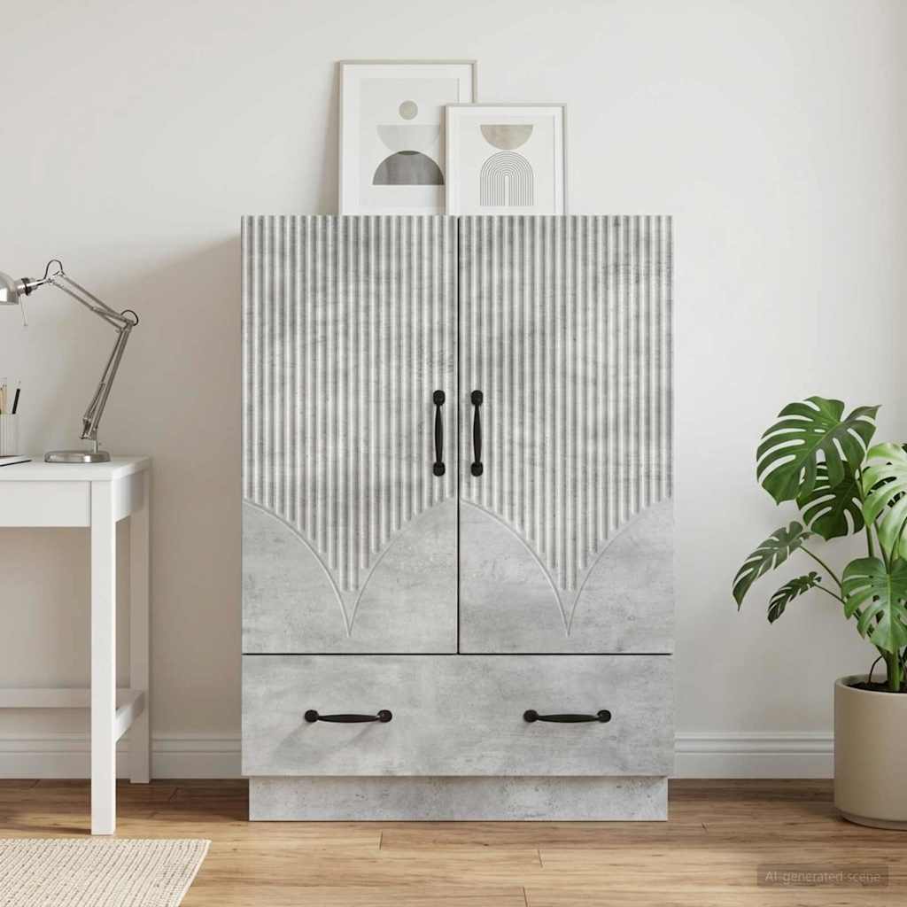 Sideboard Betongrau 66 x 34,5 x 92 cm Holzwerkstoff