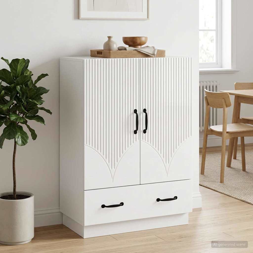 Sideboard Hochglanz Weiß 66 x 34,5 x 92 cm Holzwerkstoff