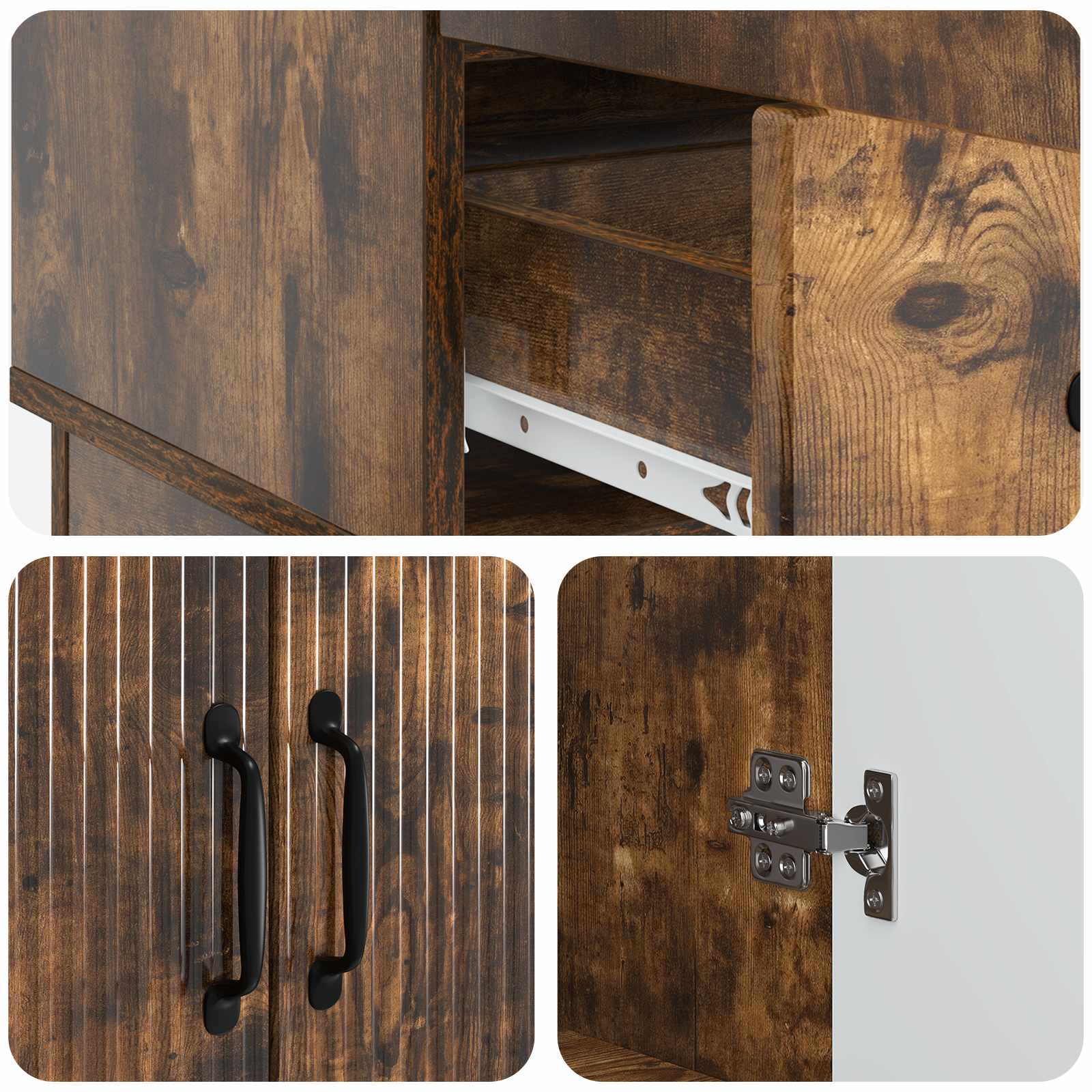 Sideboard Geräucherte Eiche 66 x 34,5 x 92 cm Holzwerkstoff
