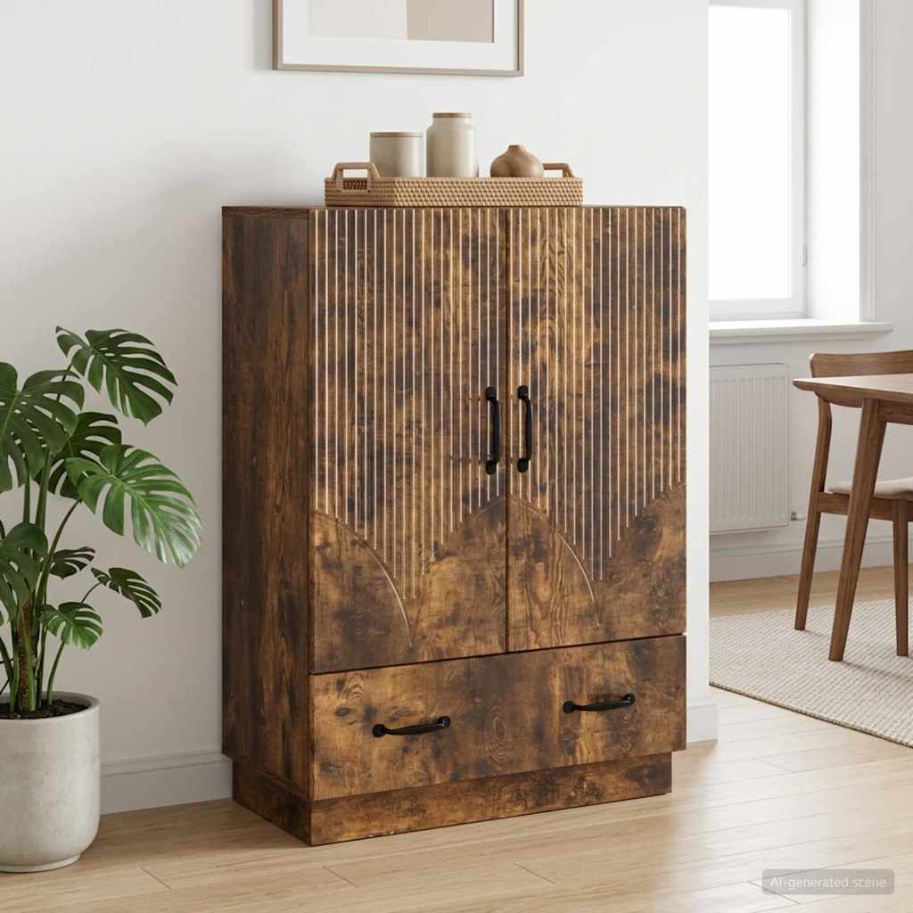 Sideboard Geräucherte Eiche 66 x 34,5 x 92 cm Holzwerkstoff