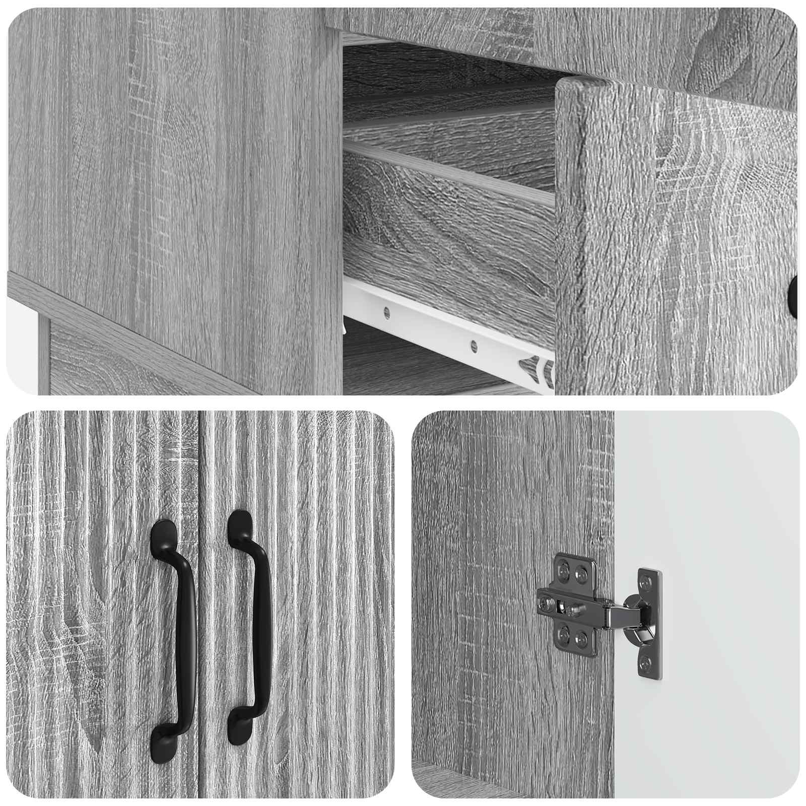 Sideboard Graues Sonoma 66 x 34,5 x 92 cm Holzwerkstoff