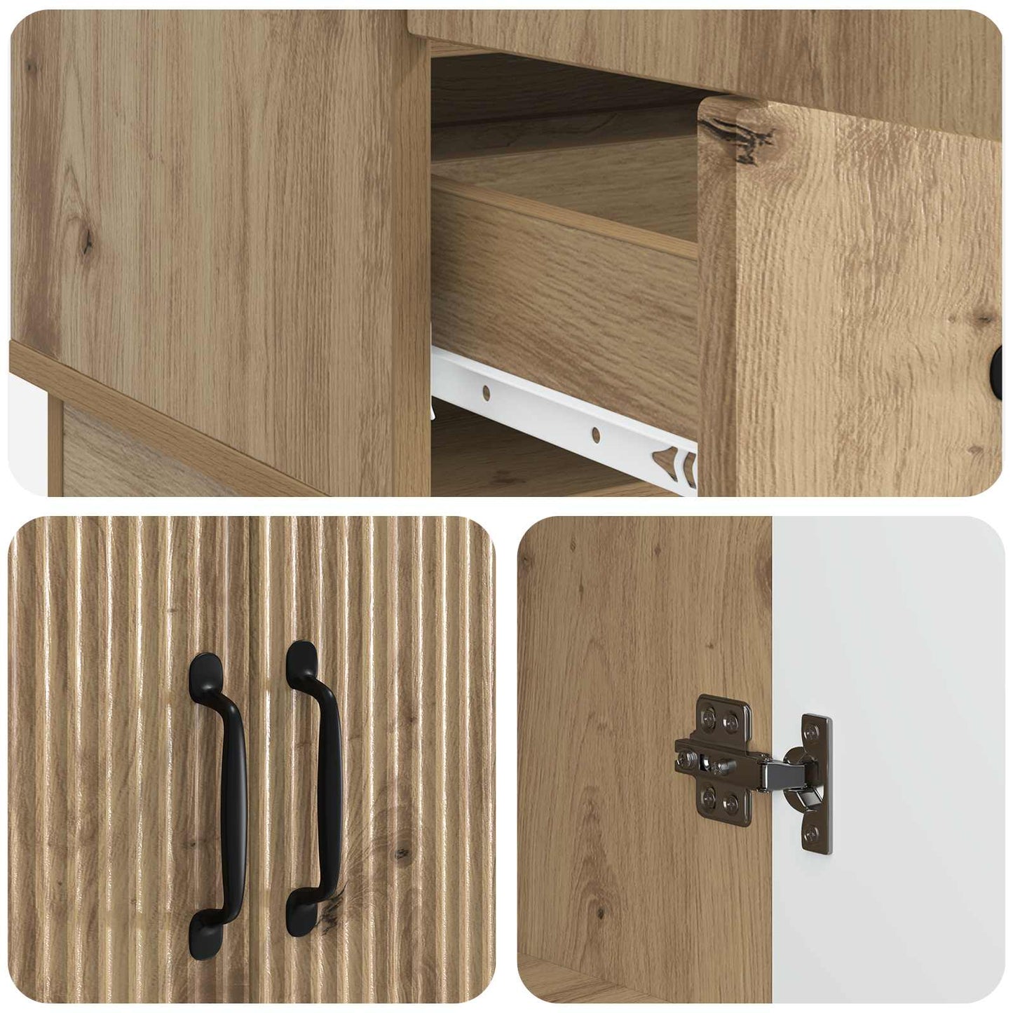 Sideboard Artisan-Eiche 66 x 34,5 x 92 cm Holzwerkstoff