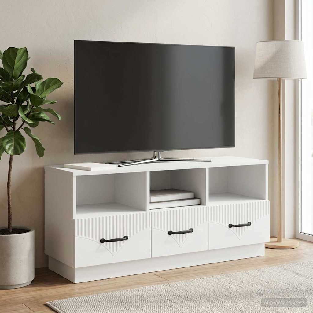 TV-Schränk mit Schubladen Weiß 102 x 34,5 x 47 cm Holzwerkstoff
