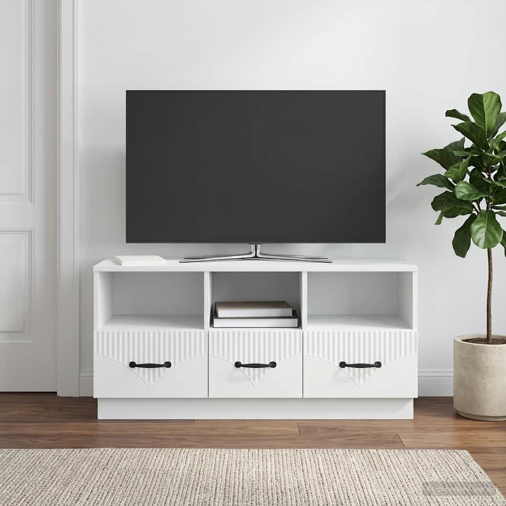 TV-Schränk mit Schubladen Weiß 102 x 34,5 x 47 cm Holzwerkstoff