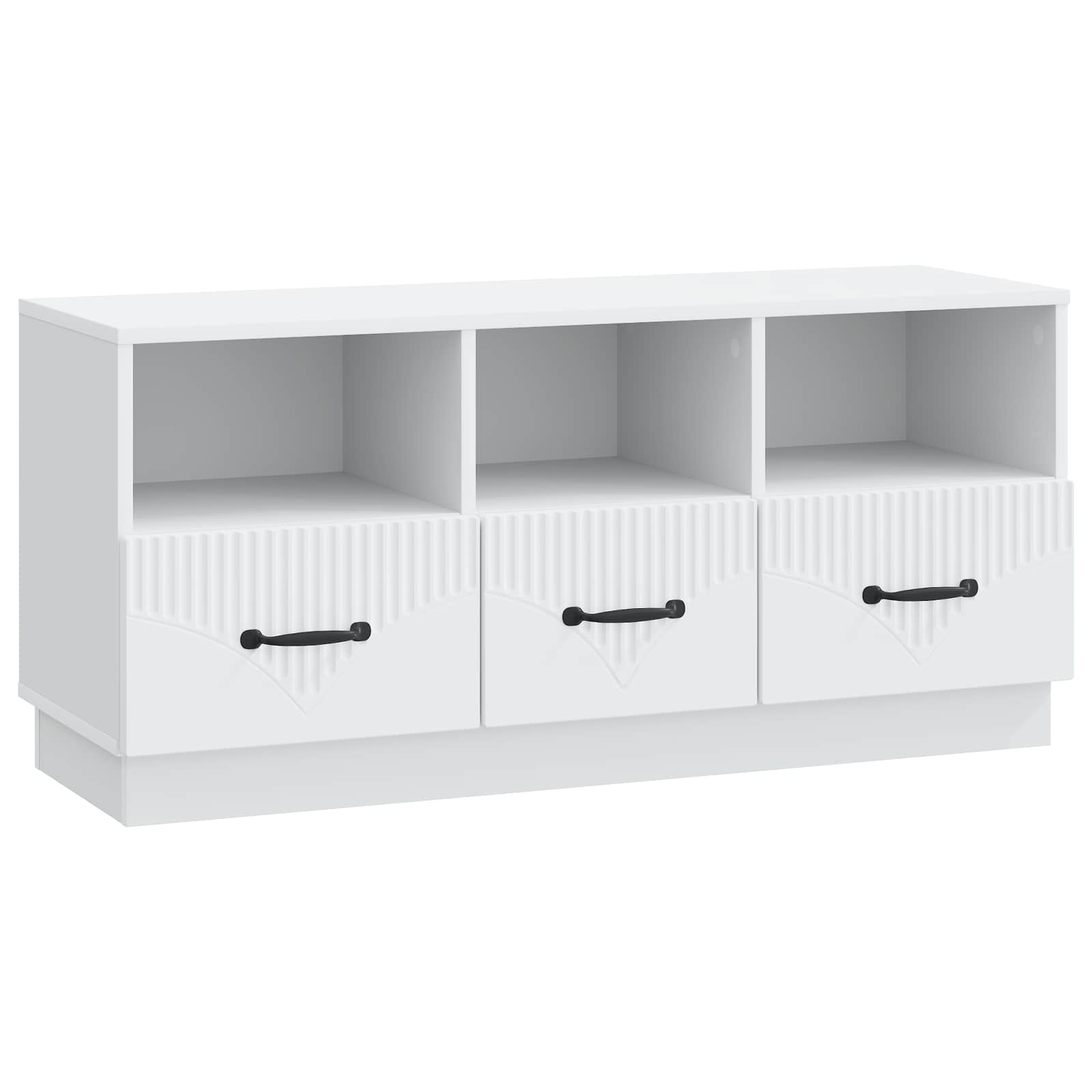 TV-Schränk mit Schubladen Weiß 102 x 34,5 x 47 cm Holzwerkstoff