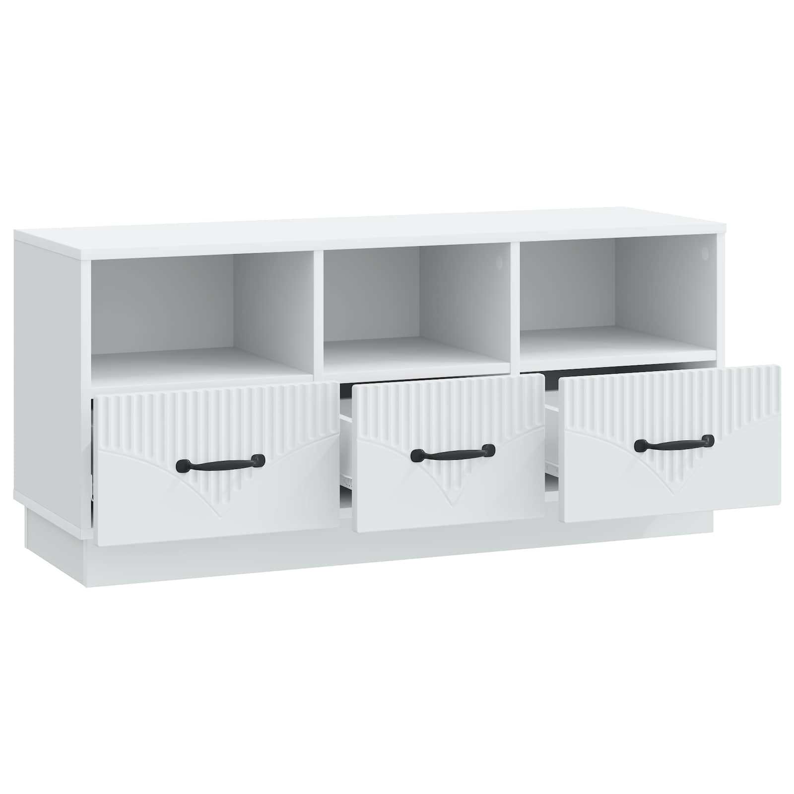 TV-Schränk mit Schubladen Weiß 102 x 34,5 x 47 cm Holzwerkstoff