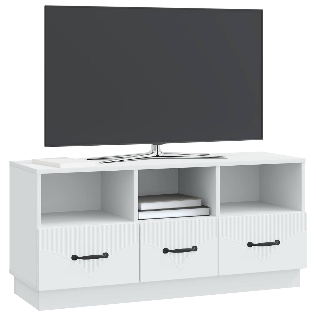TV-Schränk mit Schubladen Weiß 102 x 34,5 x 47 cm Holzwerkstoff