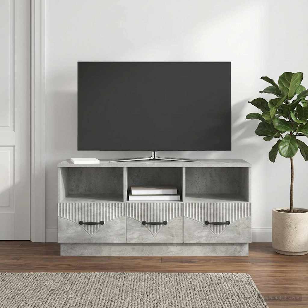 TV-Schränk Betongrau 102 x 34,5 x 47 cm Holzwerkstoff