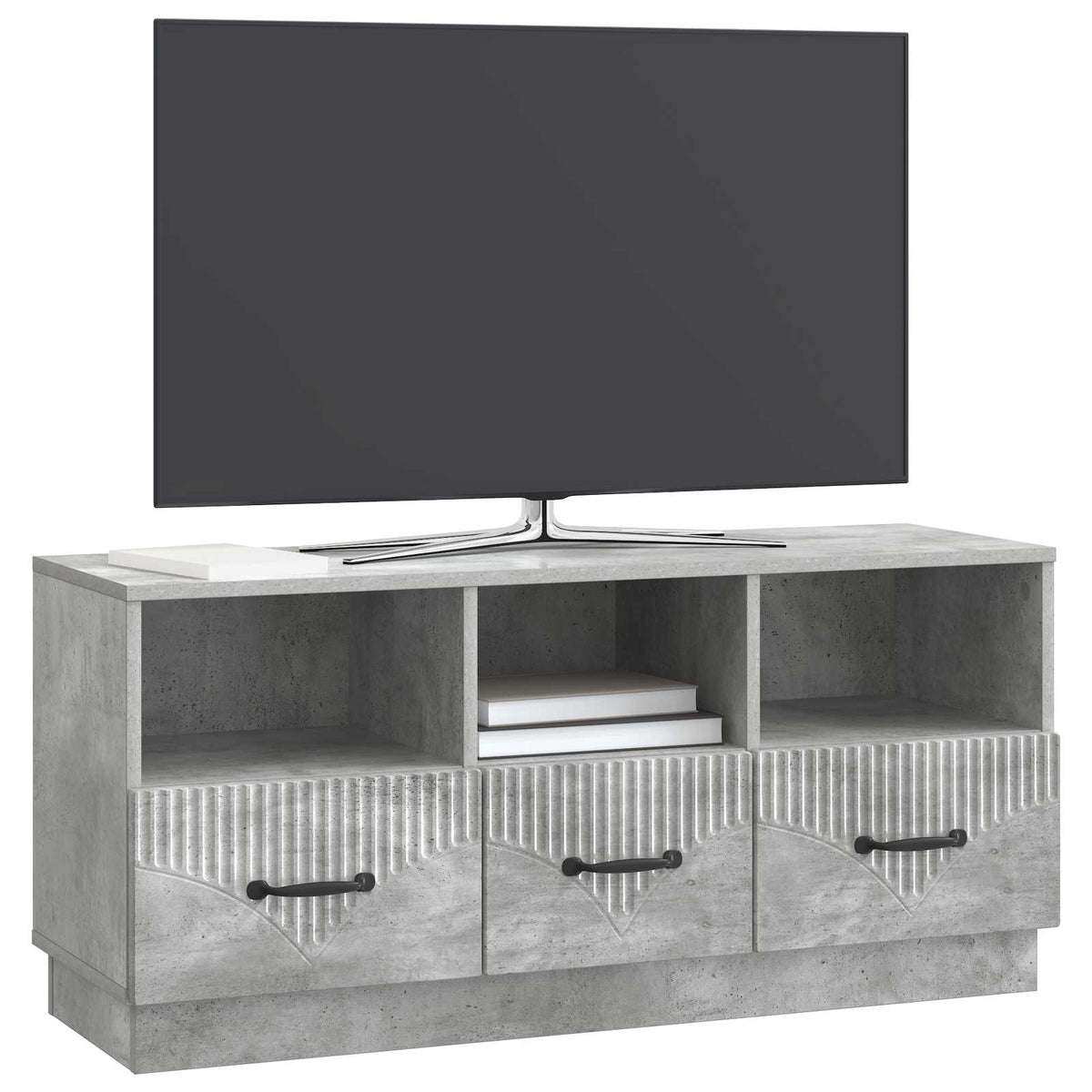TV-Schränk Betongrau 102 x 34,5 x 47 cm Holzwerkstoff
