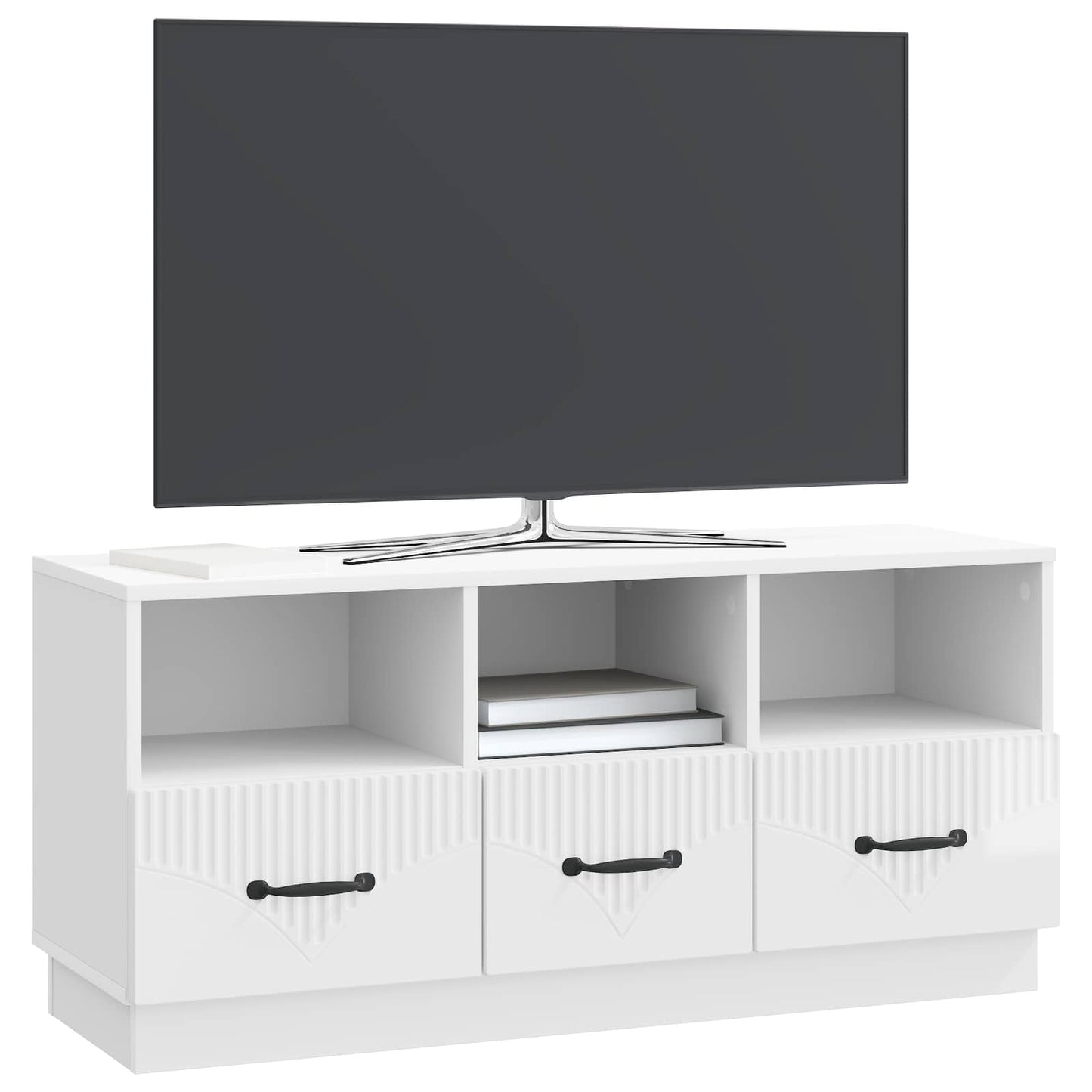 TV-Schränk Hochglanz Weiß 102 x 34,5 x 47 cm Holzwerkstoff