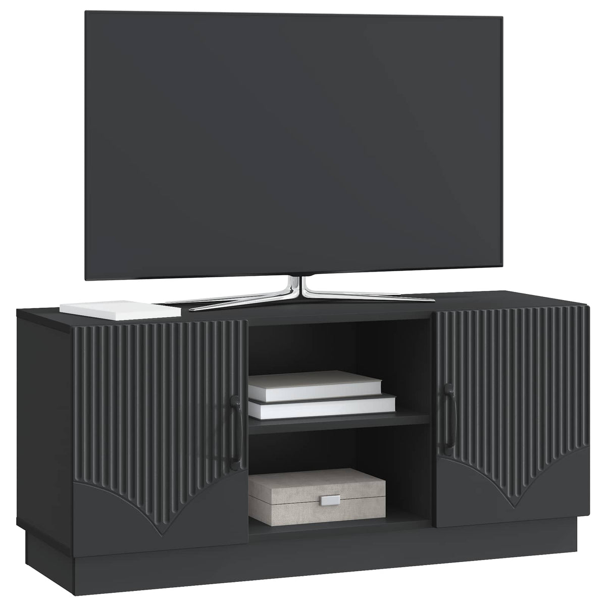 TV-Schränk 102 x 34,5 x 47 cm Schwarz Holzwerkstoff