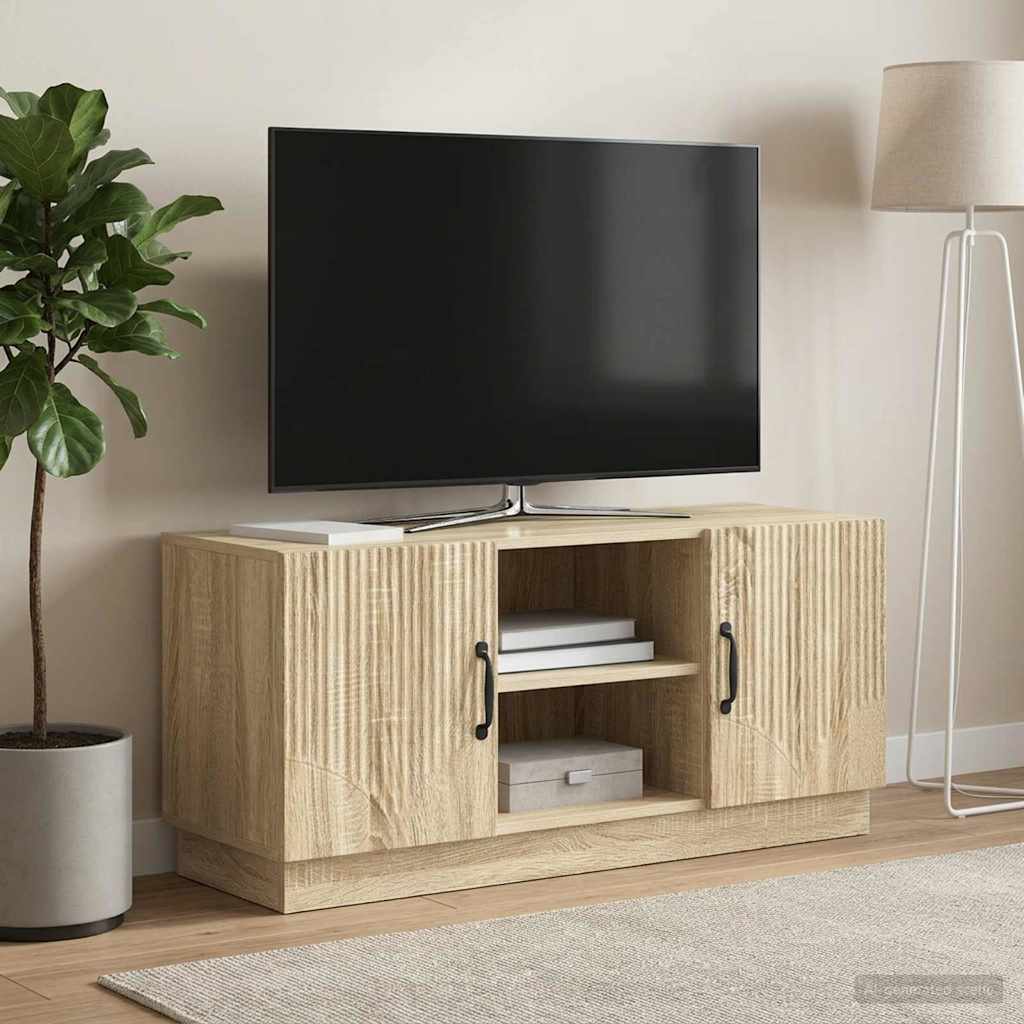 TV-Schränk 102 x 34,5 x 47 cm Sonoma-Eiche Holzwerkstoff