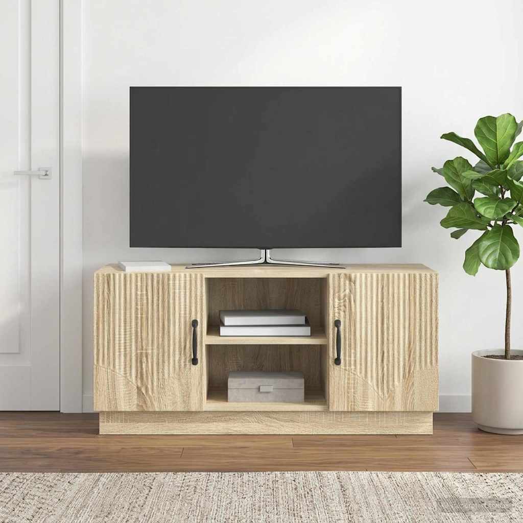 TV-Schränk 102 x 34,5 x 47 cm Sonoma-Eiche Holzwerkstoff