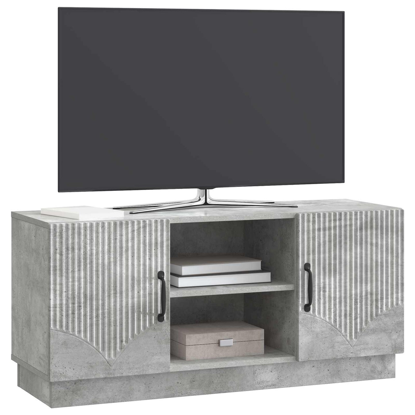 TV-Schränk 102 x 34,5 x 47 cm Betongrau Holzwerkstoff