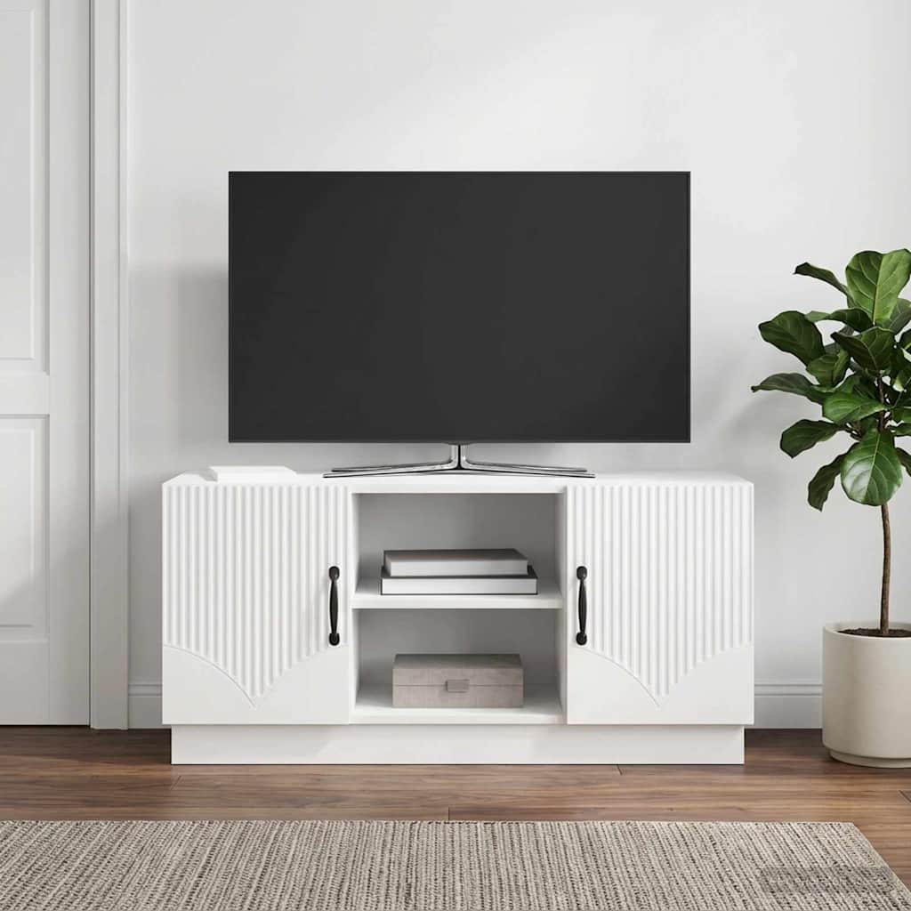 TV-Schränk 102 x 34,5 x 47 cm Hochglanz Weiß Holzwerkstoff