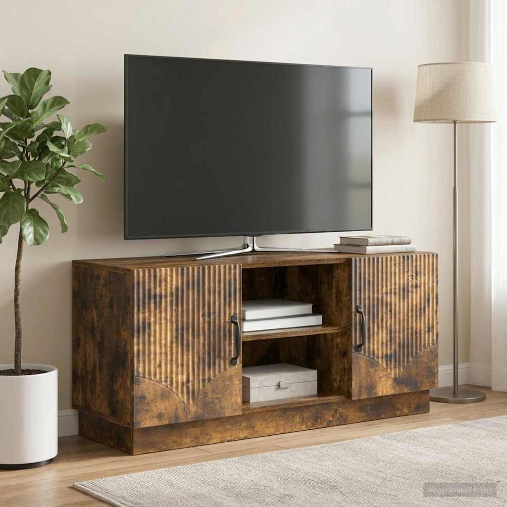 TV-Schränk 102 x 34,5 x 47 cm Räuchereiche Holzwerkstoff