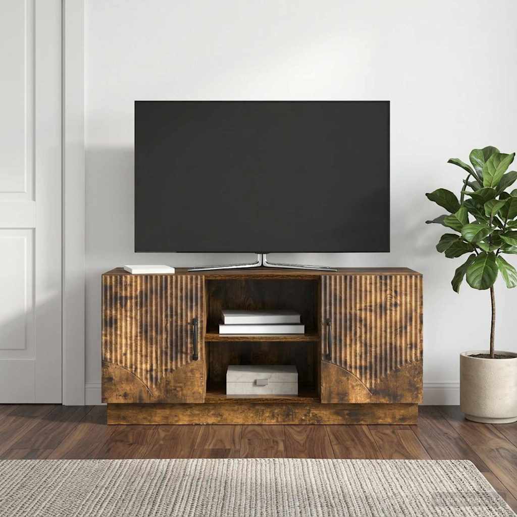 TV-Schränk 102 x 34,5 x 47 cm Räuchereiche Holzwerkstoff