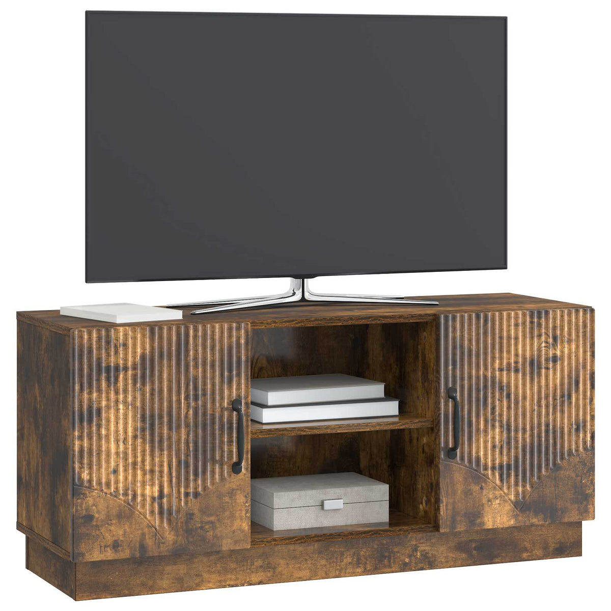 TV-Schränk 102 x 34,5 x 47 cm Räuchereiche Holzwerkstoff