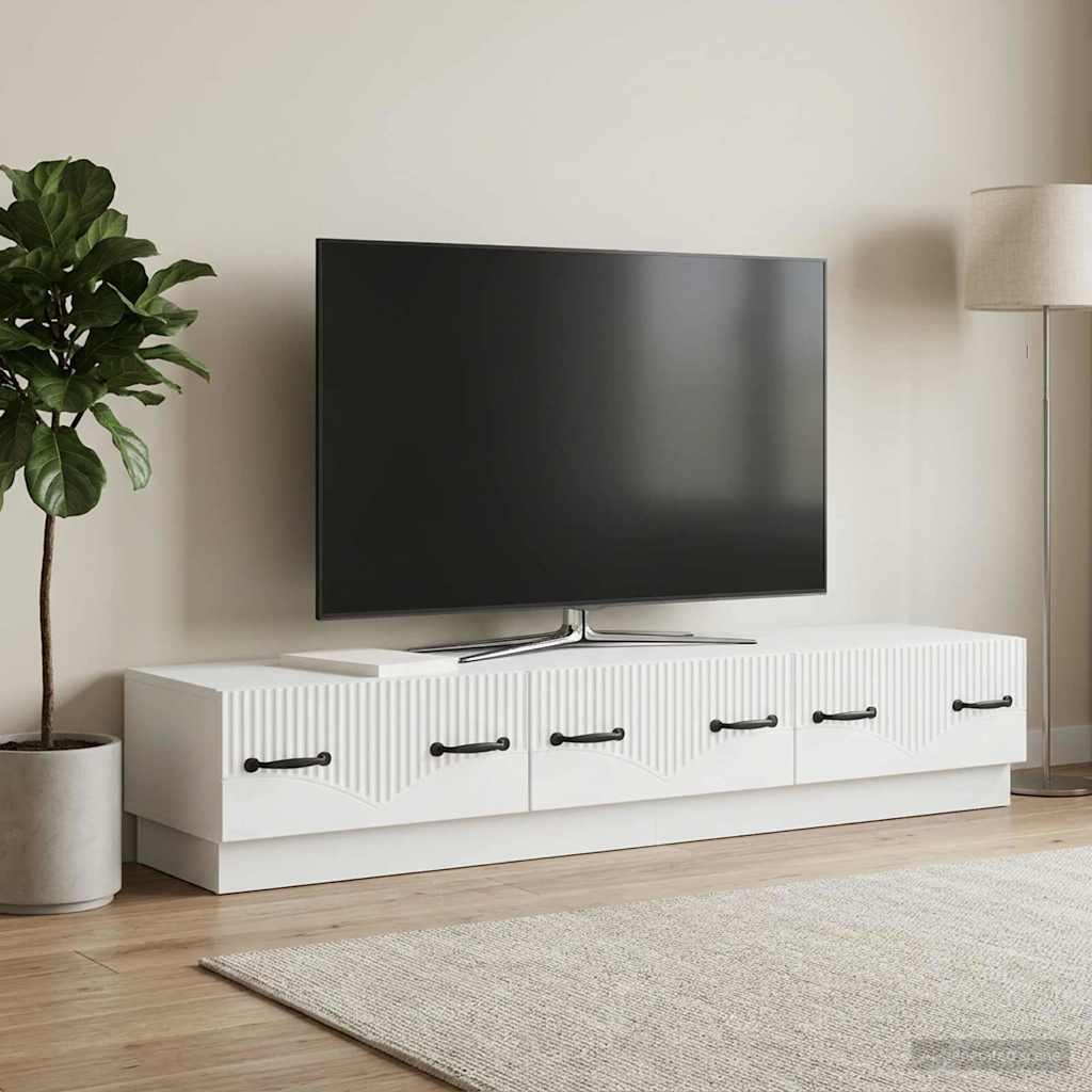 TV-Schränk mit Schubladen Weiß 147 x 34,5 x 27 cm Holzwerkstoff