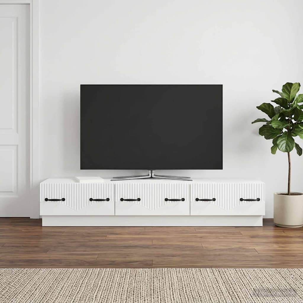 TV-Schränk mit Schubladen Weiß 147 x 34,5 x 27 cm Holzwerkstoff
